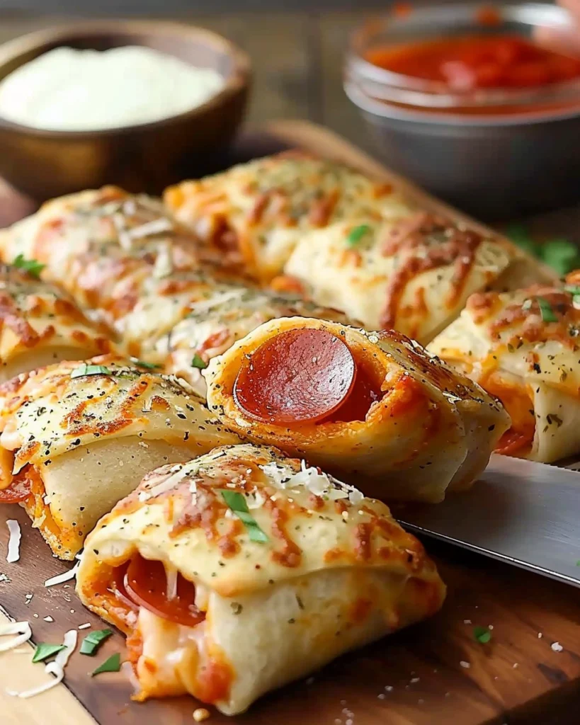 High Protein Pepperoni Pizza Rolls