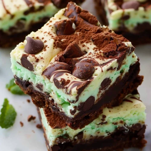 Mint Chocolate Chip Cheesecake Brownies