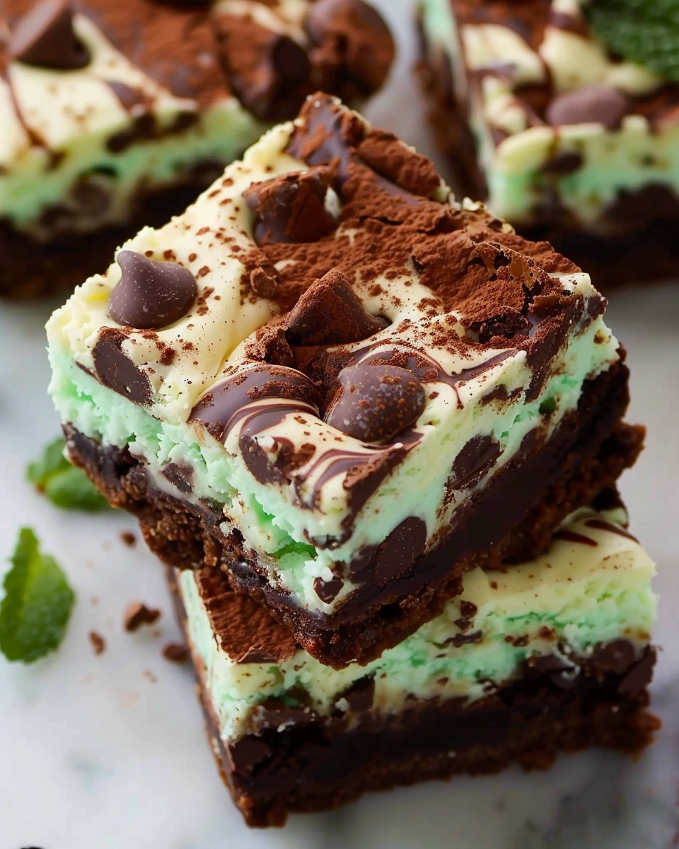 Mint Chocolate Chip Cheesecake Brownies