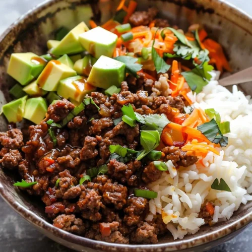 Hot Honey Ground Beef Bowls