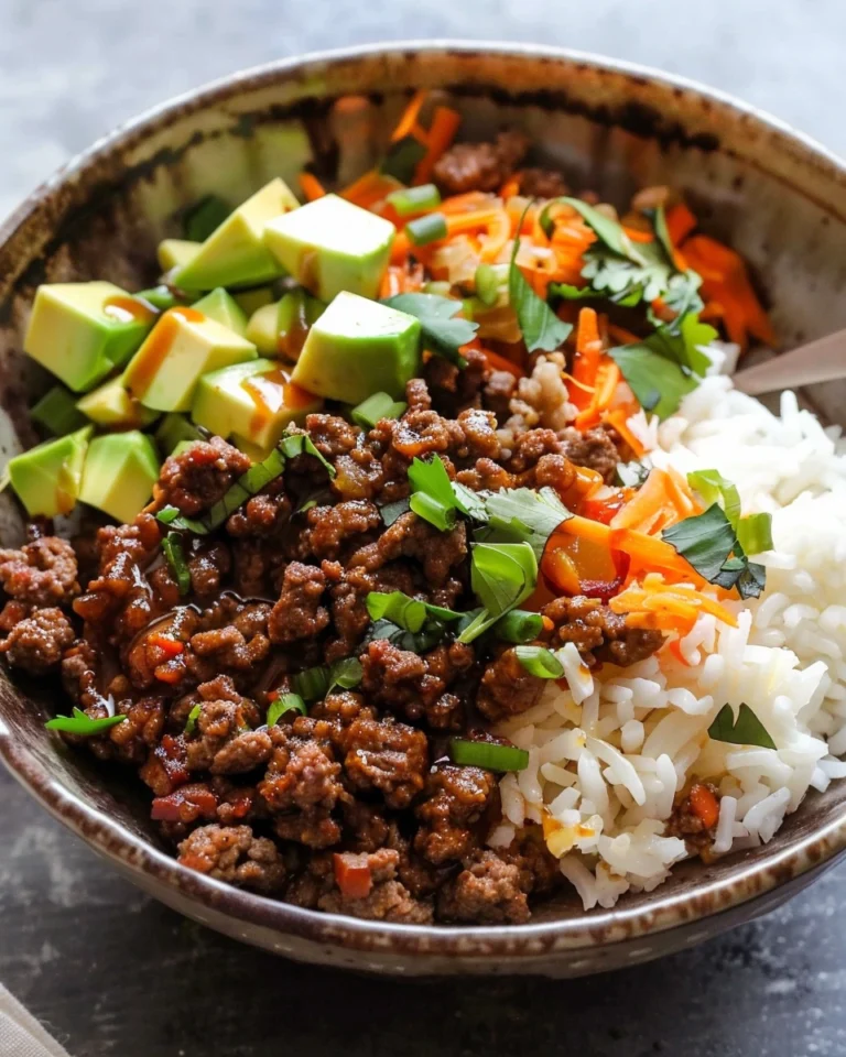 Hot Honey Ground Beef Bowls