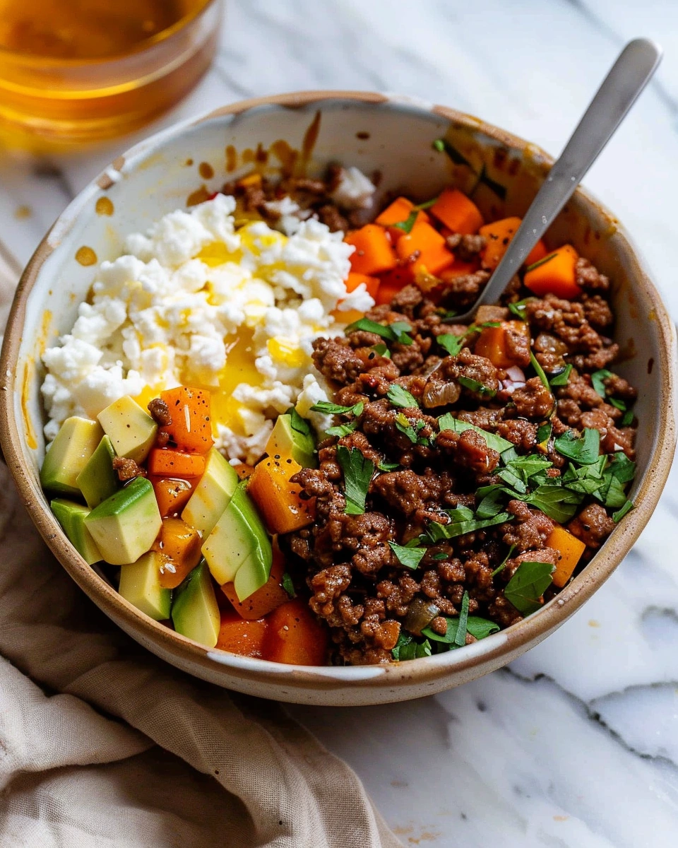 Hot Honey Ground Beef Bowls