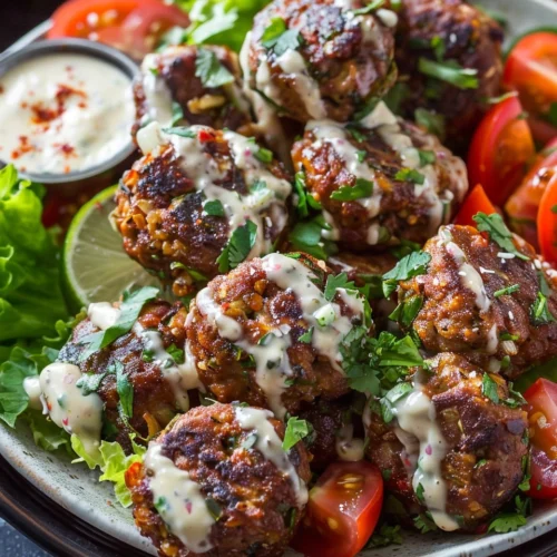 Baked Kofta Patties with Tahini Sauce