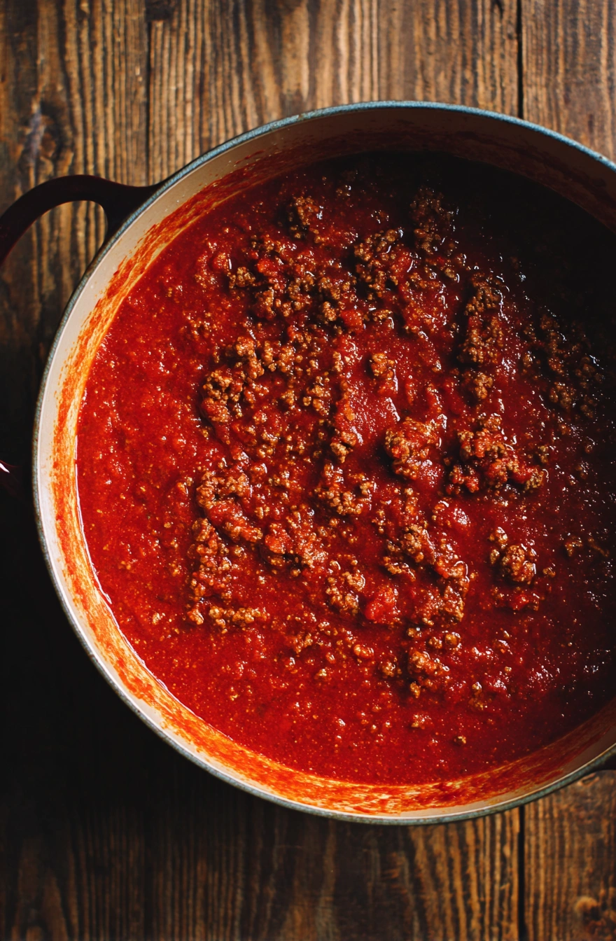 Rigatoni Bolognese Process