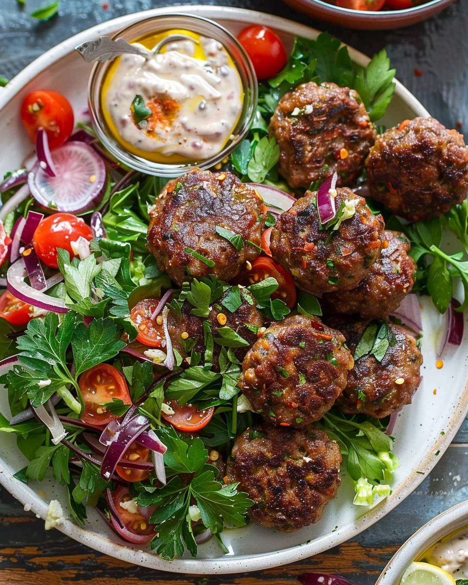 Baked Kofta Patties with Tahini Sauce