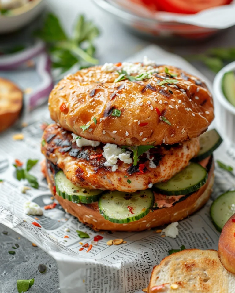 Grilled Turkey Burgers with Cucumber Salad