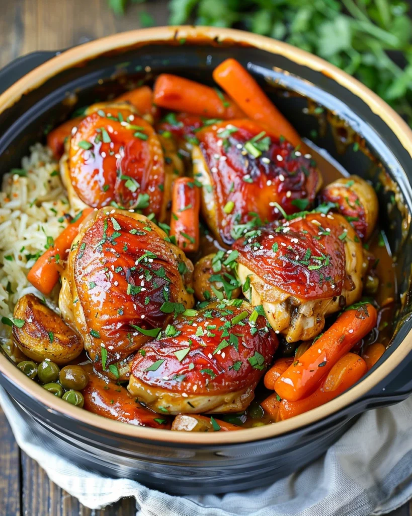 Slow Cooker Honey Garlic Chicken and Veggies