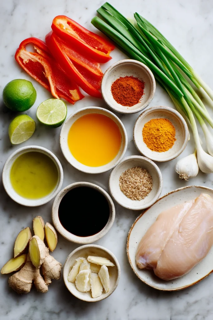 Thai Red Curry Noodle Soup Ingredients
