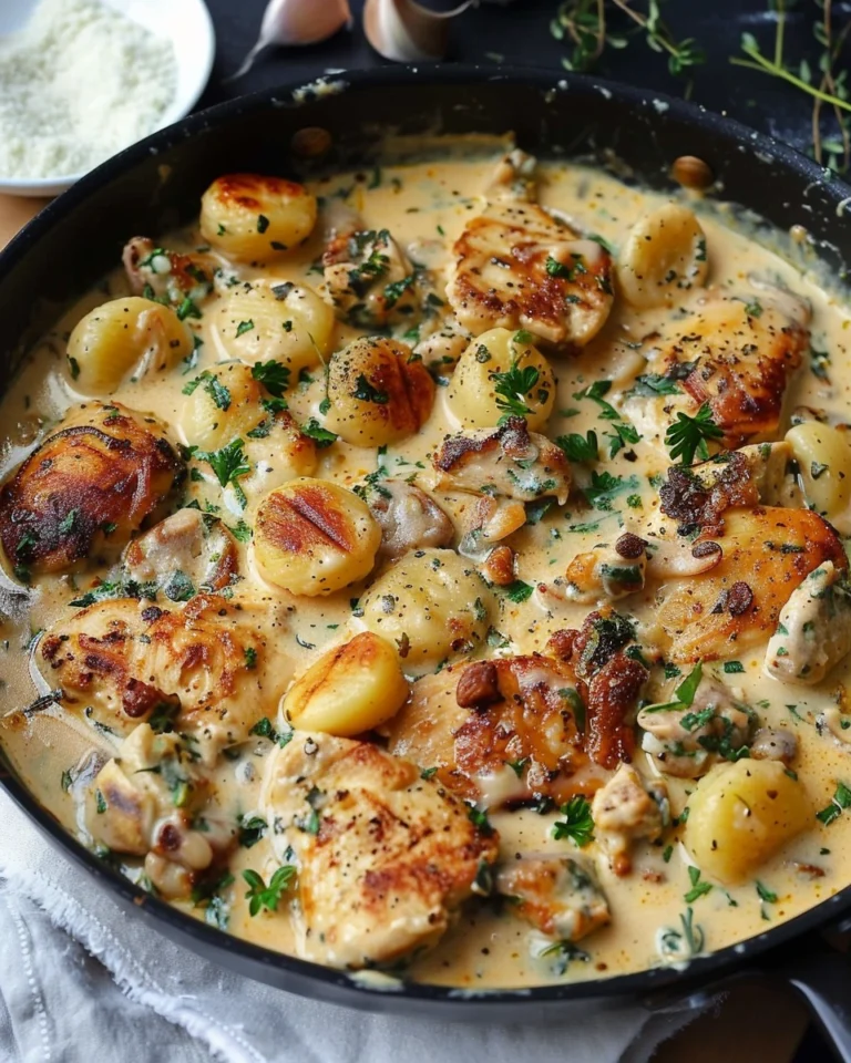 One Pan Creamy Chicken and Gnocchi