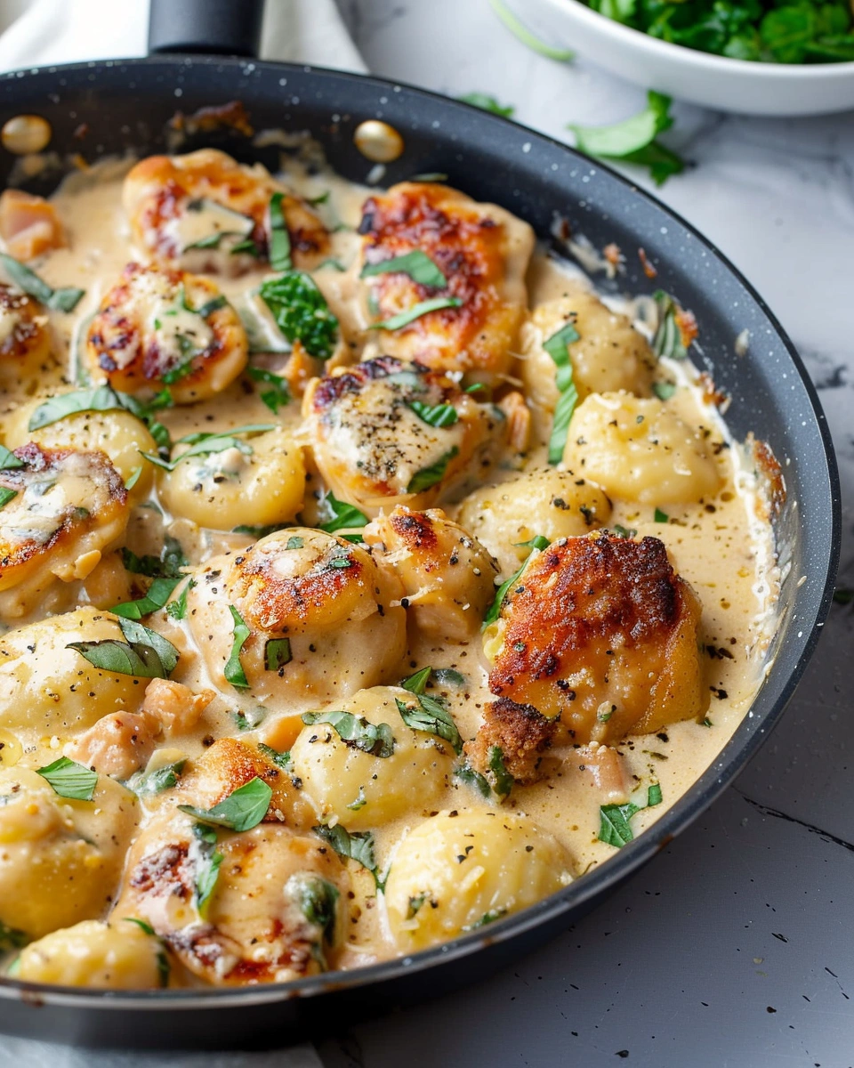 One Pan Creamy Chicken and Gnocchi