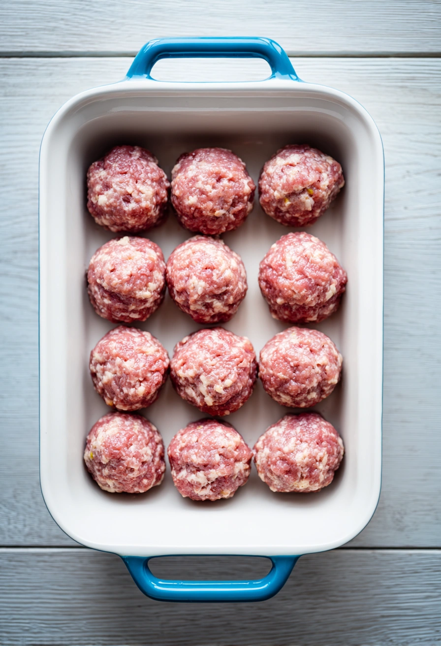 Baked Meatballs Parmesan Process
