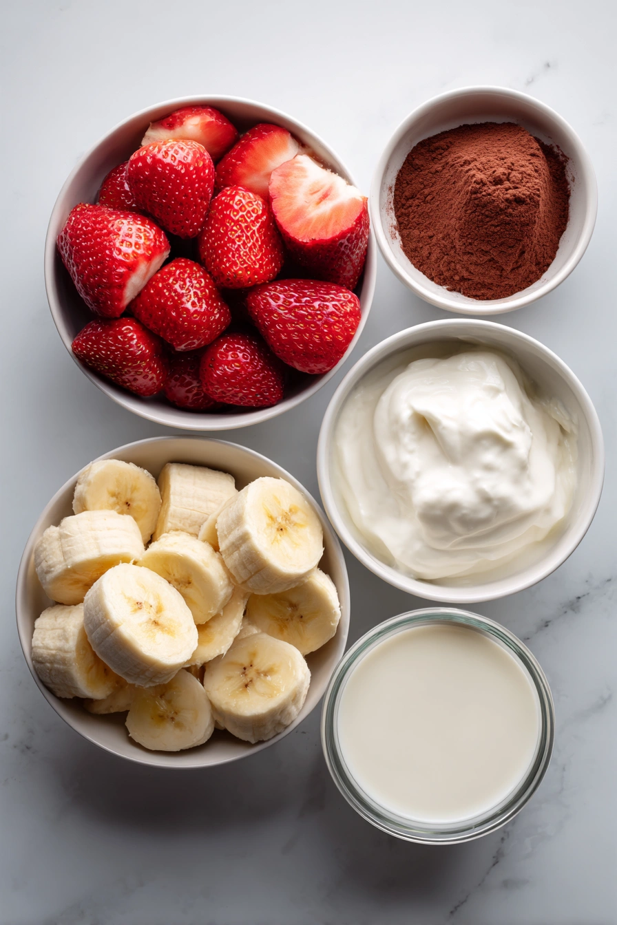 Chocolate Strawberry Banana Smoothie Ingredients