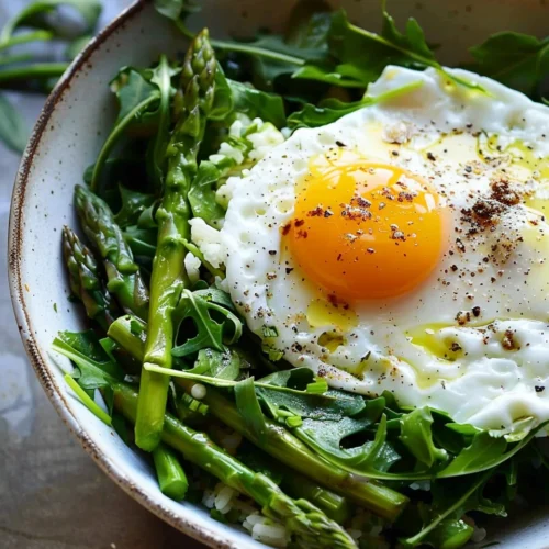 Arugula and Asparagus Breakfast Bowl