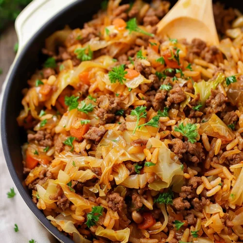 Cabbage Ground Beef and Rice