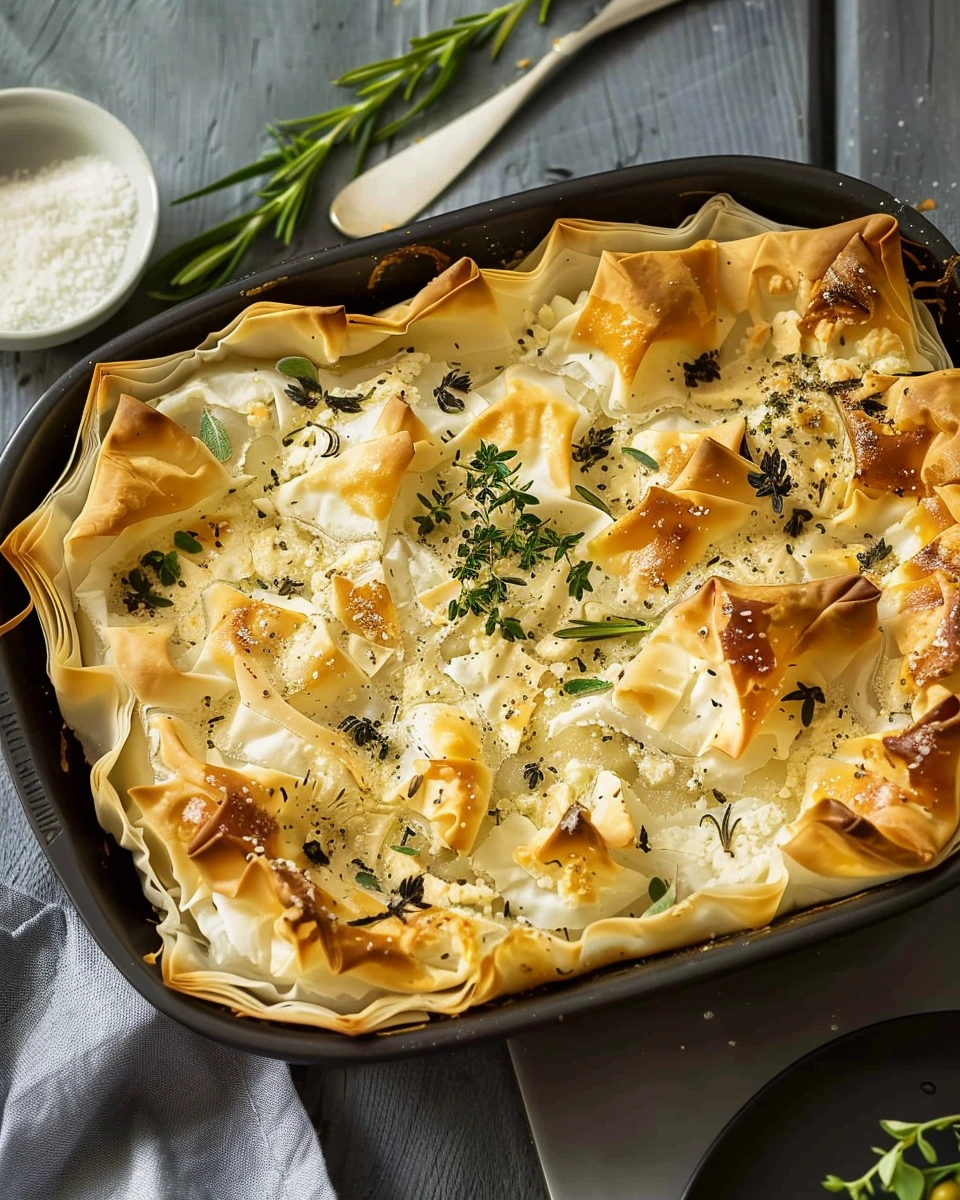 Cheese and Herb Filo Pie