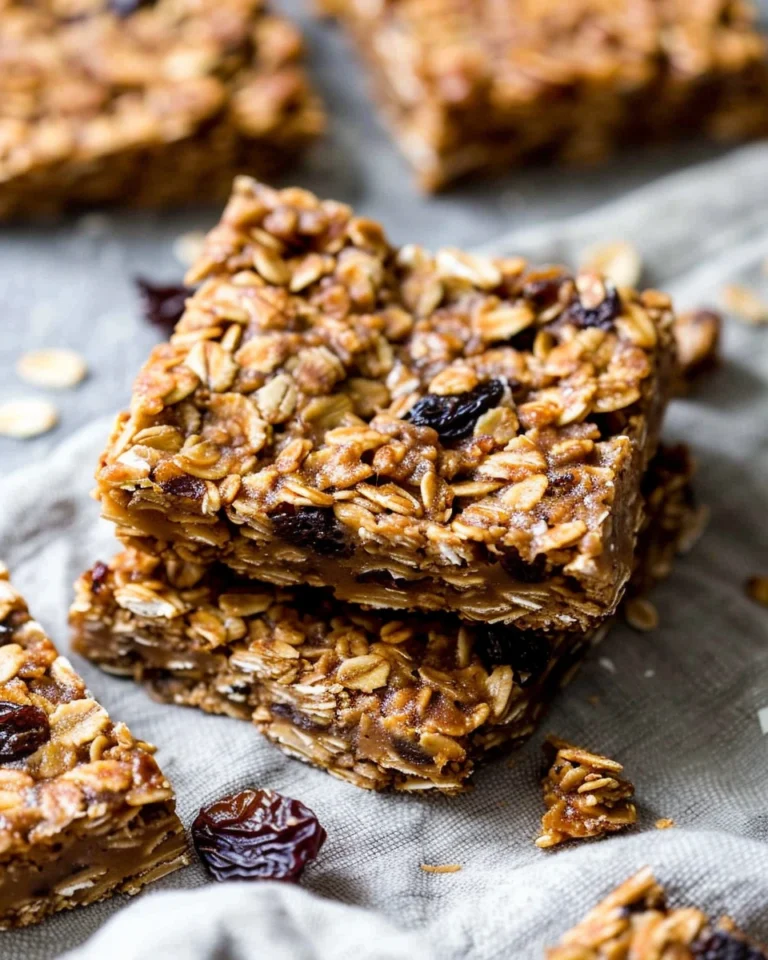 Soft Oatmeal Raisin Cookie Granola Bars