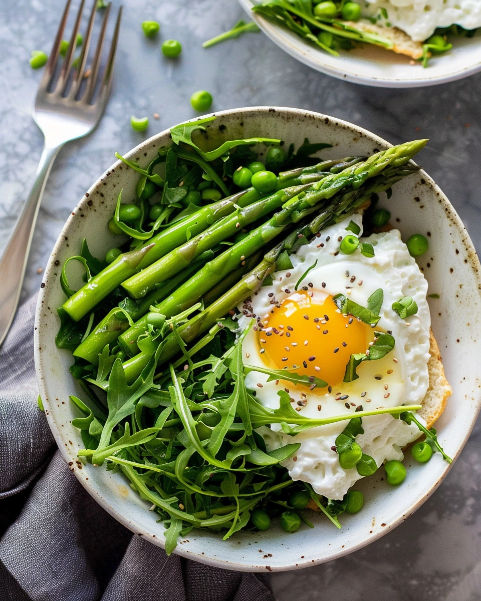 Arugula and Asparagus Breakfast Bowl