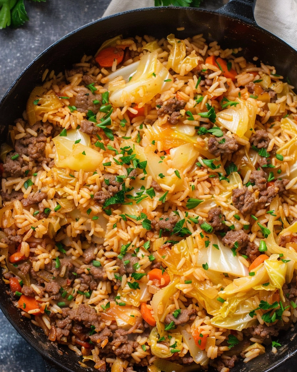 Cabbage Ground Beef and Rice