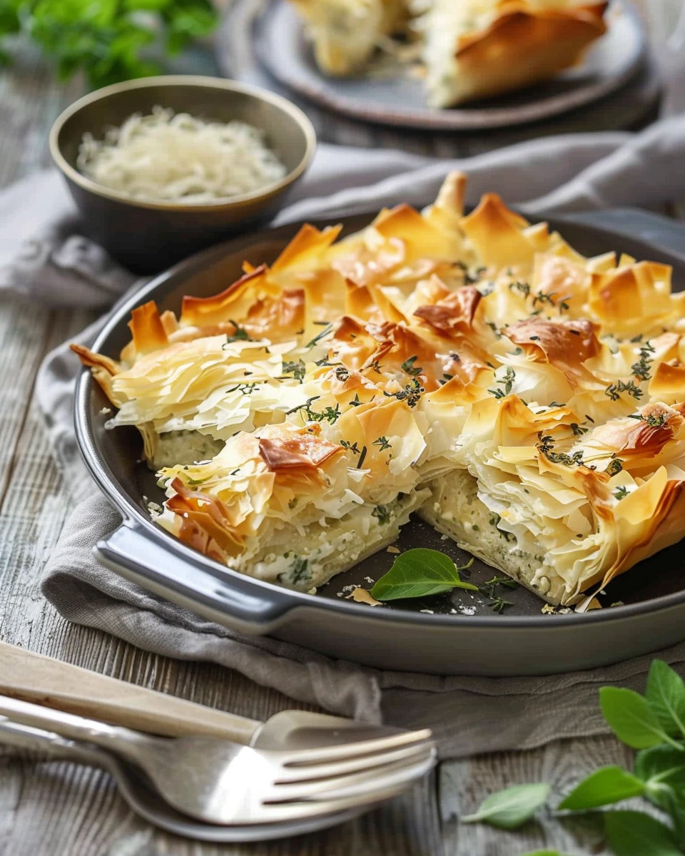Cheese and Herb Filo Pie