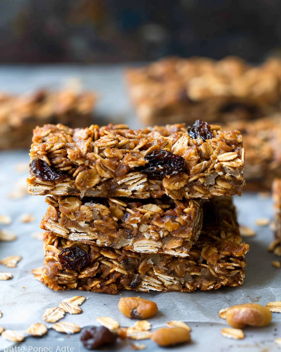 Soft Oatmeal Raisin Cookie Granola Bars