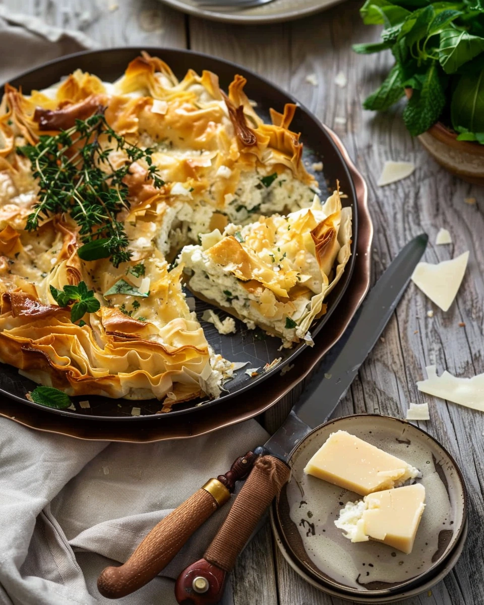 Cheese and Herb Filo Pie