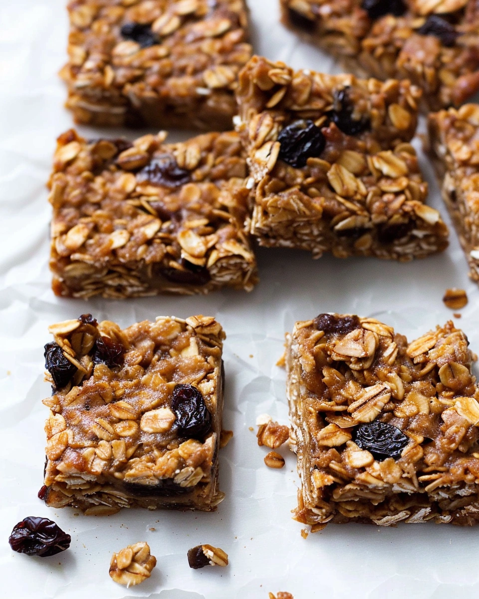 Soft Oatmeal Raisin Cookie Granola Bars