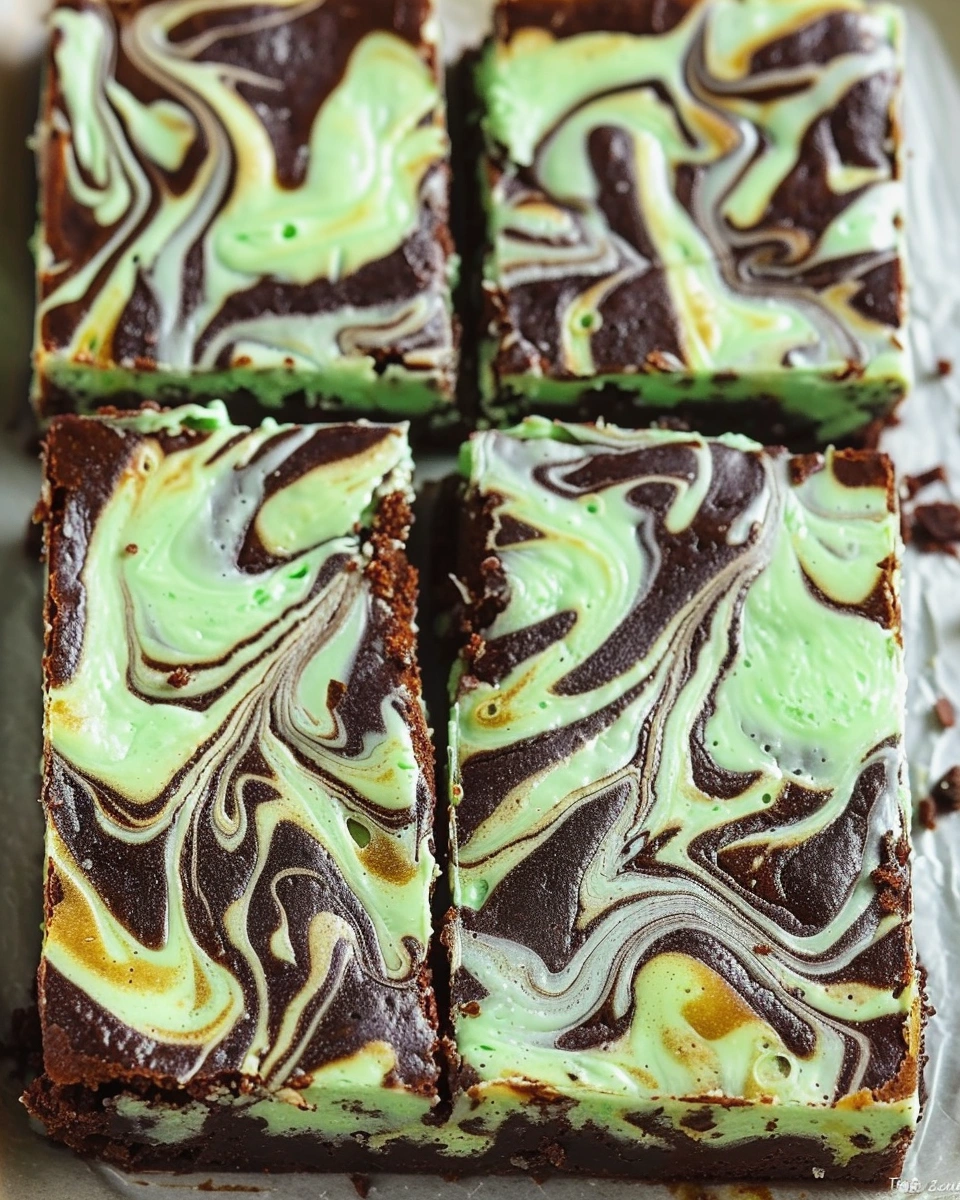 Mint Cream Cheese Brownies