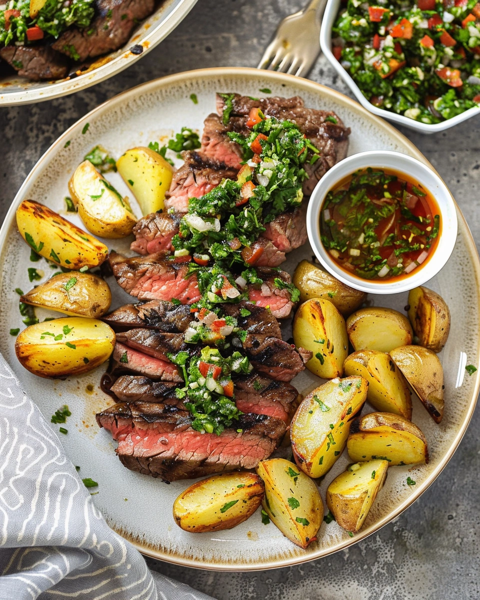 Steak and Potatoes with Chimichurri Salsa That’s Fresh, Juicy, and Flavor-Packed