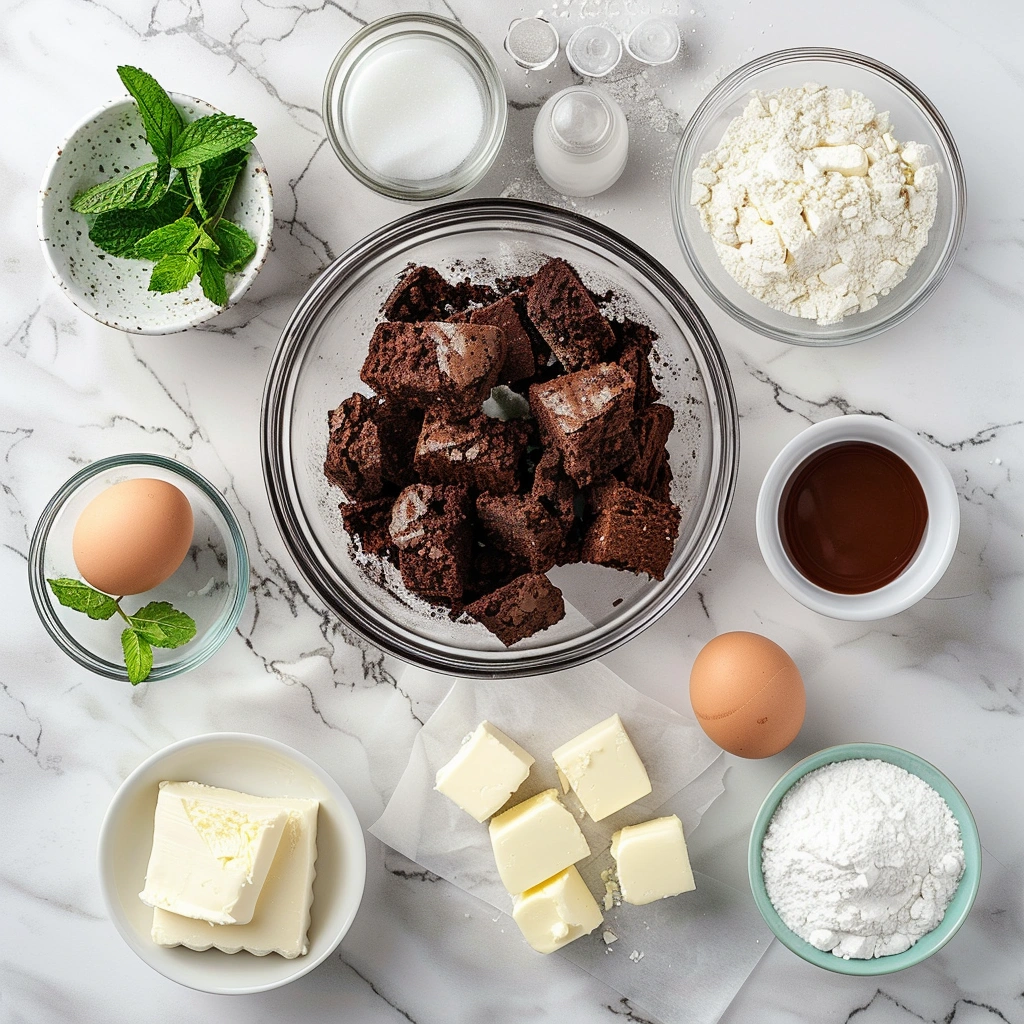 Mint Cream Cheese Brownies Ingredients