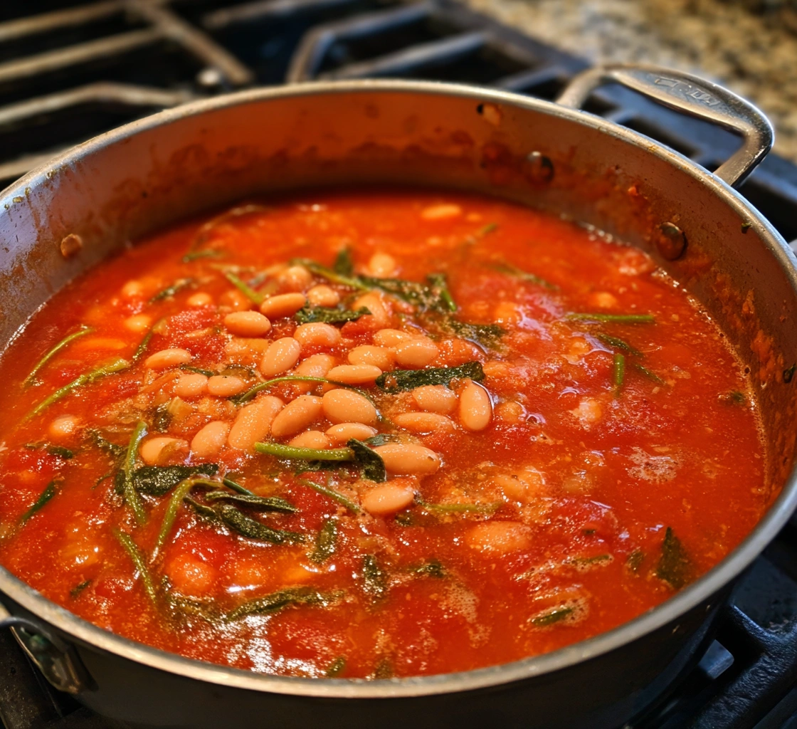 Smoky Tomato White Bean Soup Process