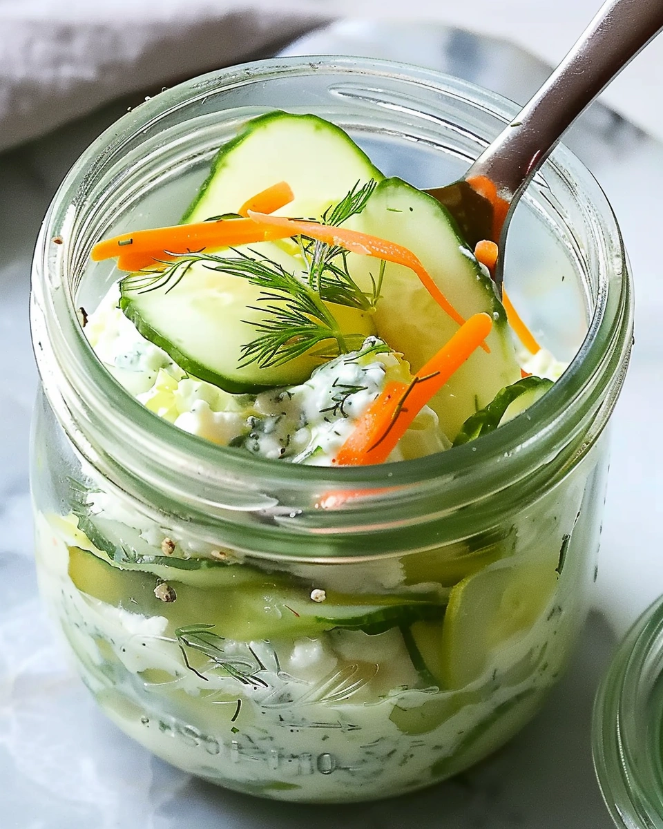 Cucumber-Dill Ricotta Snack Jar