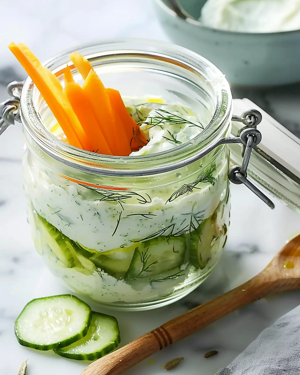 Cucumber-Dill Ricotta Snack Jar