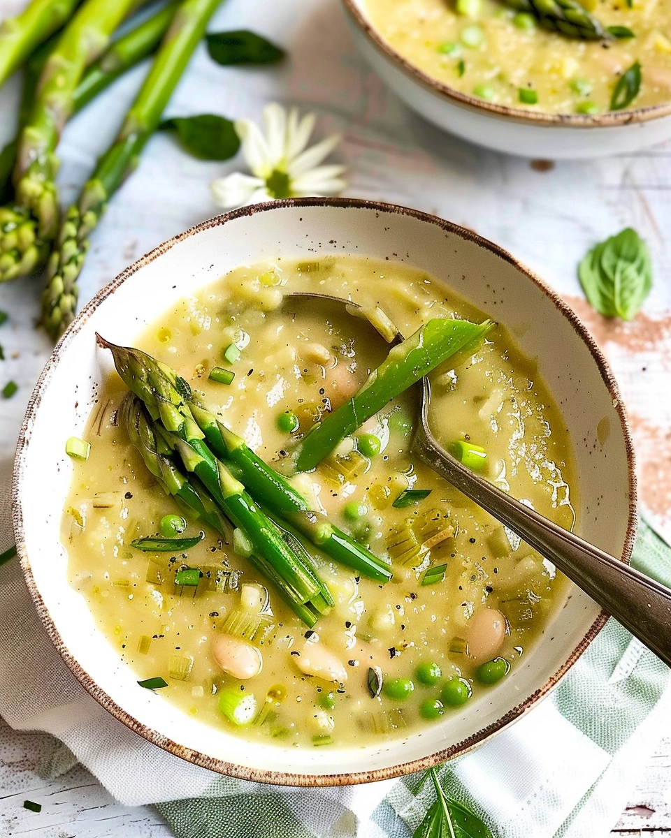 Vegan Asparagus White Bean Soup (without Cream)