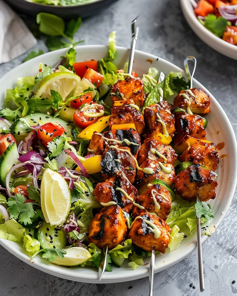 BBQ Chicken Skewer Salad