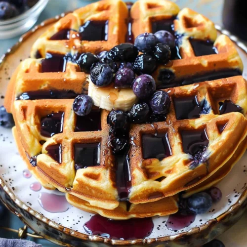 Banana Oatmeal Blueberry Zucchini Waffles