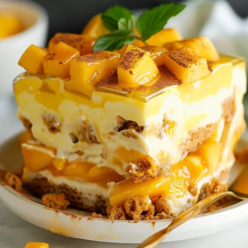 Mango Tiramisu (eggless, dairy-free)