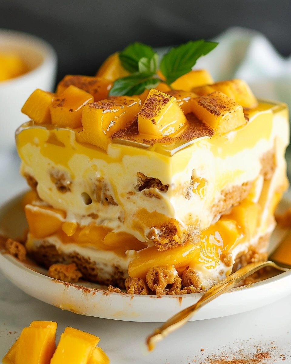 Mango Tiramisu (eggless, dairy-free)