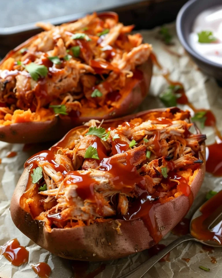 BBQ Chicken Stuffed Sweet Potatoes