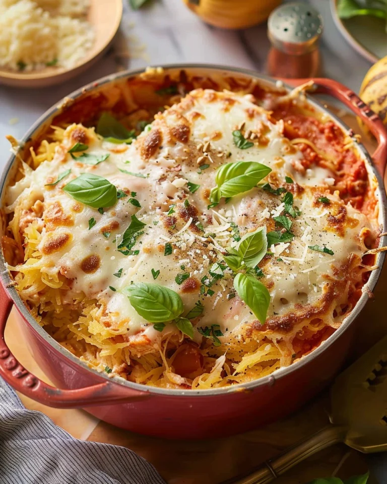 Spaghetti Squash Chicken Parmesan Bake
