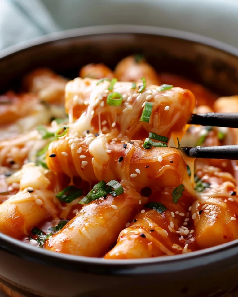 Easy Cheese Tteokbokki (Korean Rice Cake Recipe)