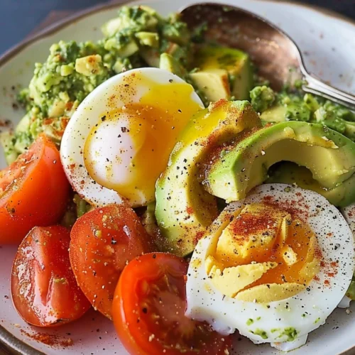 Pesto Tomato, Egg & Avocado Breakfast Salad