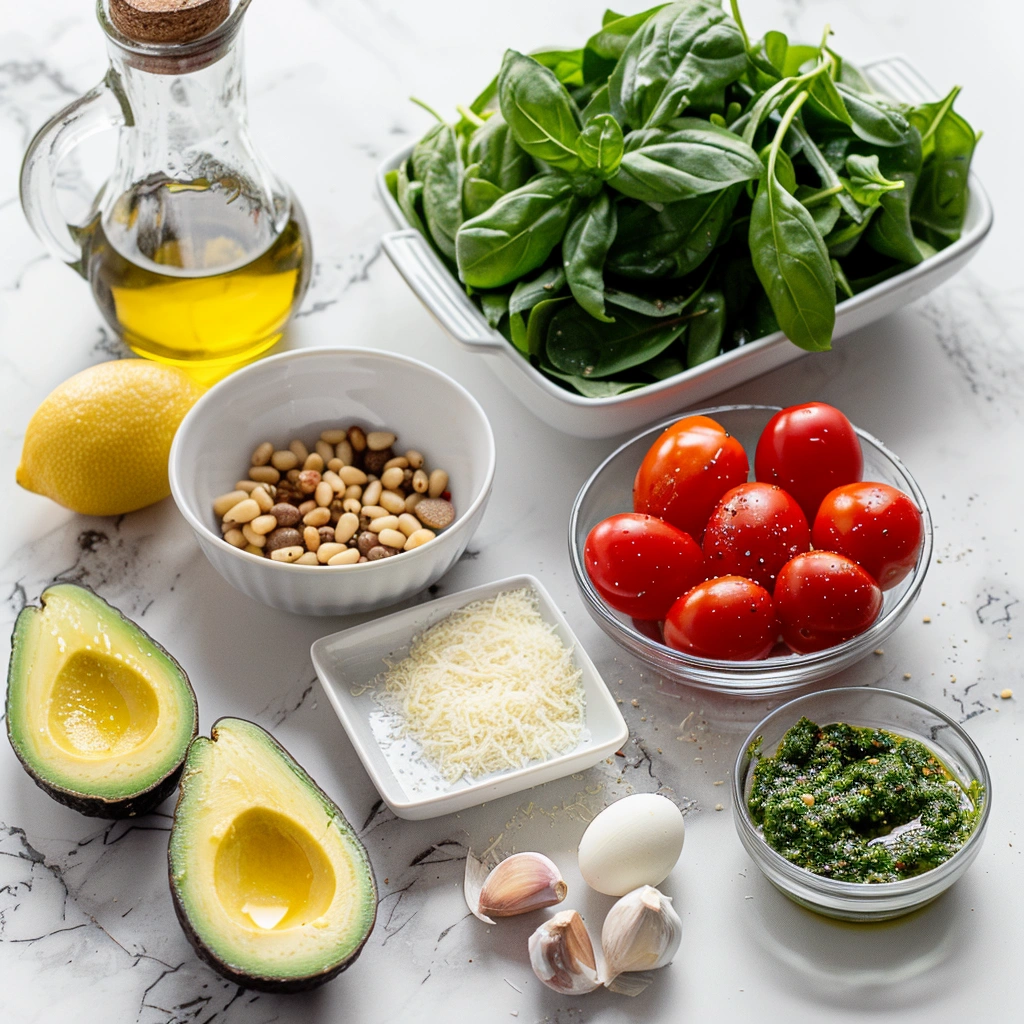 Pesto Tomato, Egg & Avocado Breakfast Salad