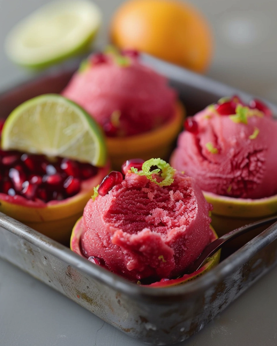 Pomegranate Lime Sorbet