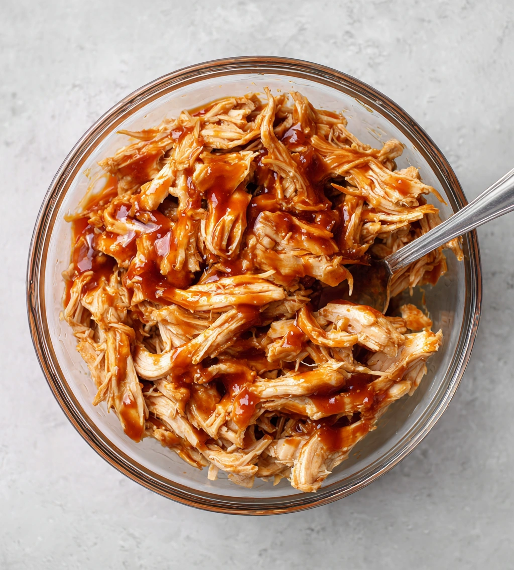 Healthy Buffalo Shredded Chicken Sweet Potatoes
