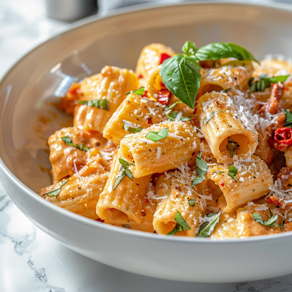 Creamy Roasted Pepper and Sun-Dried Tomato Pasta