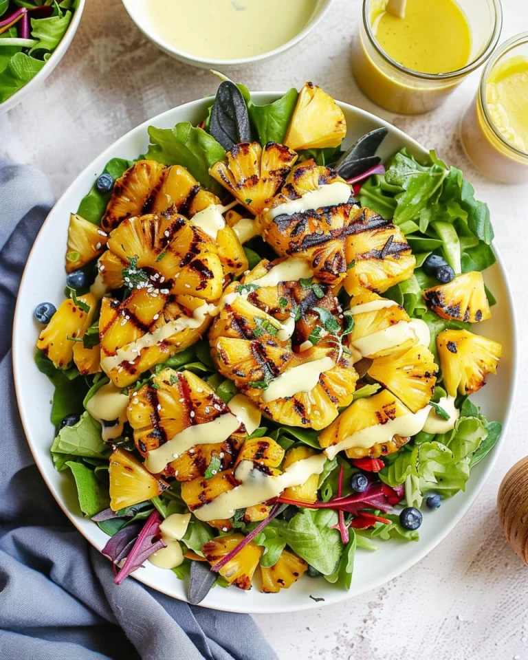 Grilled Pineapple Salad & Creamy Citrus Dressing