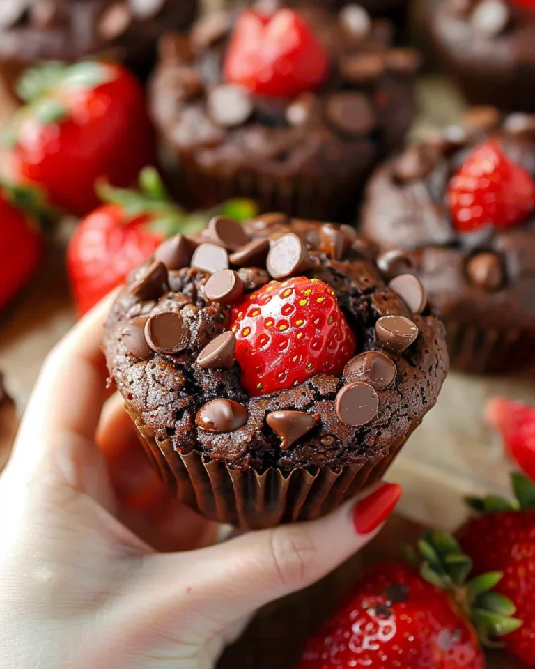 Double Chocolate Strawberry Muffins