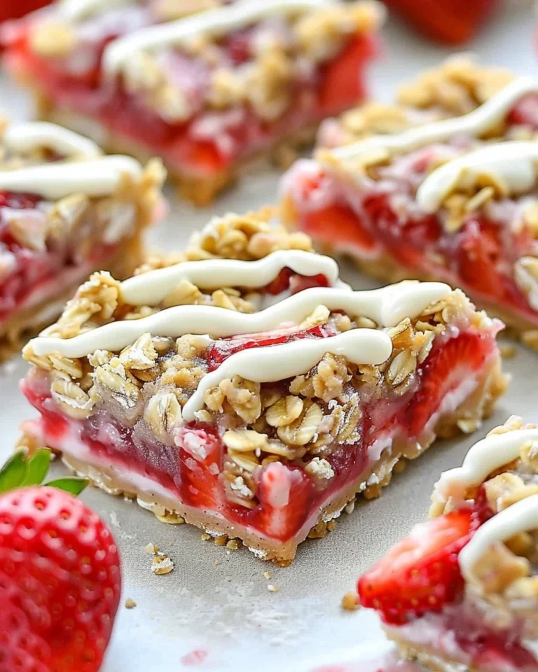Easy Skinny Strawberry Oatmeal Bars