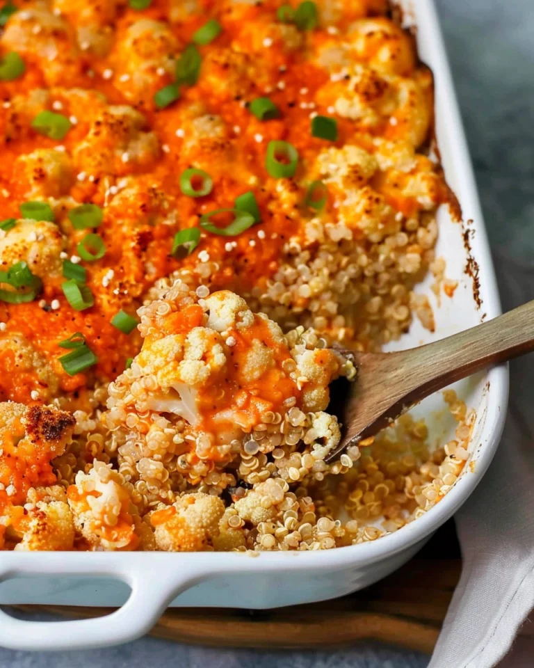 5-Ingredient Buffalo Cauliflower Quinoa Casserole