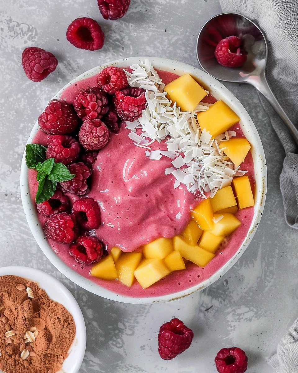 Raspberry Mango Smoothie Bowl